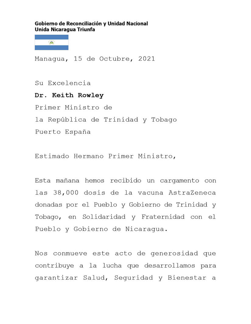 mensaje-nicaragua-trinidad-tobago